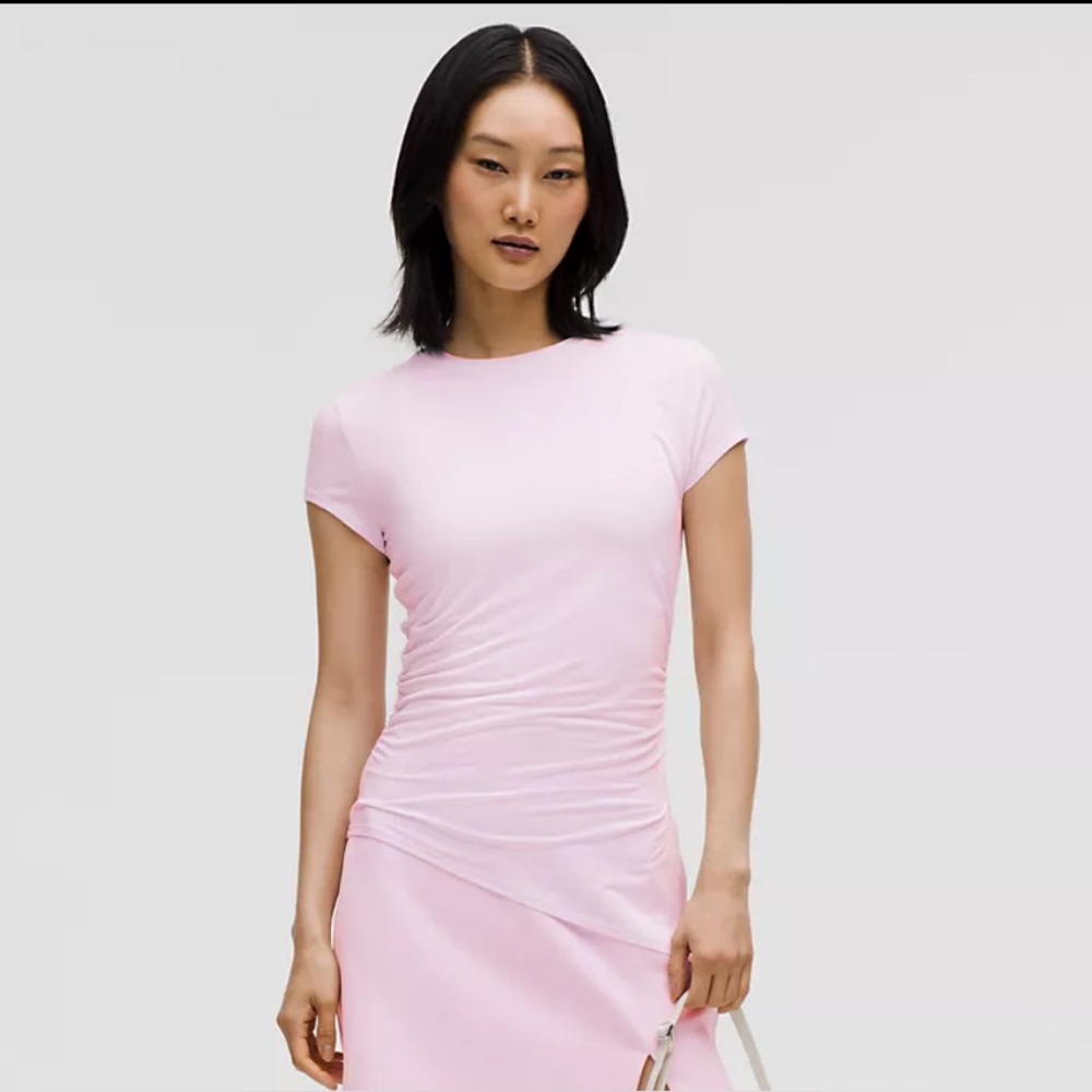 Lululemon Modal asymmetrical Pink Ruched Women's Top size medium